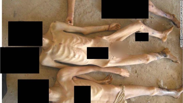 More emaciated bodies, allegedly of men killed in Syrian custody. 