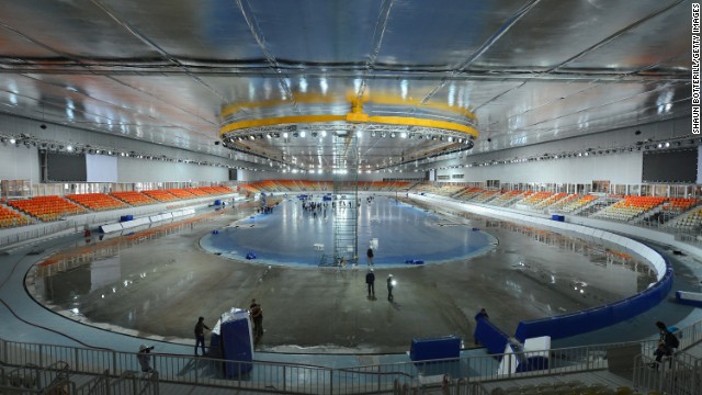 Sochi's new Adler Arena for speed skating is pictured in November 2012.