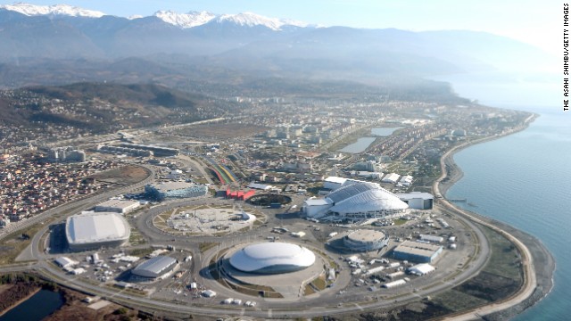 The "coastal cluster" venues for the 2014 Winter Olympic Games are pictured in January 2014 in Sochi.