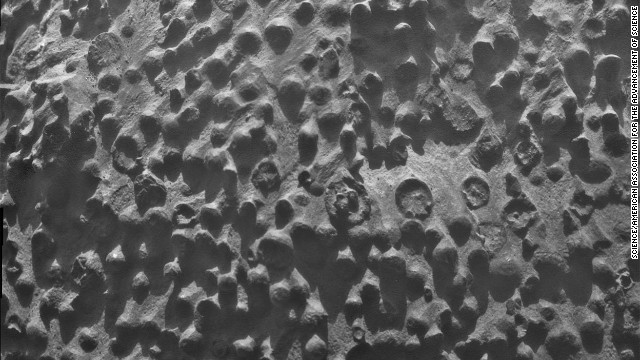 Another interesting formation that Opportunity has discovered is at an outcrop called Kirkwood. This image shows spherical objects that are as much as one-eighth of an inch in diameter. 