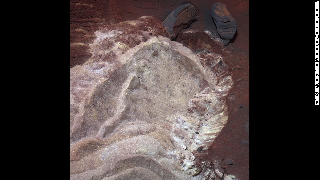 Soft soil was exposed when Spirit's wheels dug into a patch of ground dubbed Troy in 2009. While stationed there, the rover was able to show scientists that water, possibly in the form of snowmelt, had trickled into the subsurface relatively recently. Layers of soil with different compositions suggest that thin films of water may have gotten into the ground from frost or snow. Scientists believe Mars could have had cyclical climate changes when the planet was tilted farther on its axis.