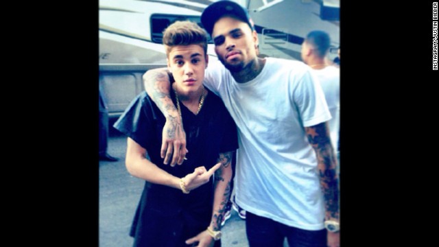 With their shared love of cars, graffiti and body art, is it any wonder that Chris Brown and Justin Bieber have bonded? After Brown went to rehab for anger management issues, Bieber showed his support by tagging "Free Breezy" on a wall in Bogota, Colombia. 