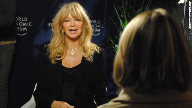 Goldie Hawnis interviewed by CNN's Nina Dos Santos.