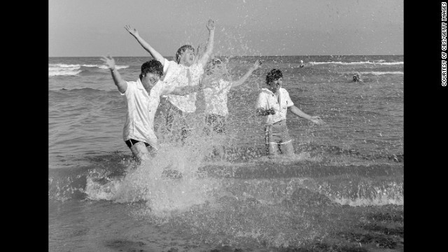 The Beatles enjoy Miami Beach.