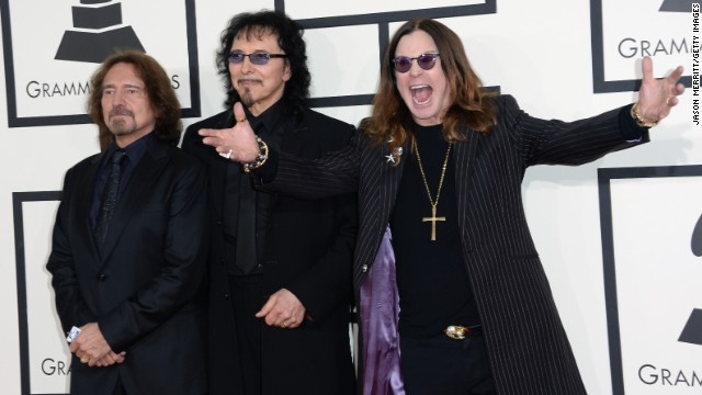 From left, Geezer Butler, Tony Iommi and Ozzy Osbourne of Black Sabbath