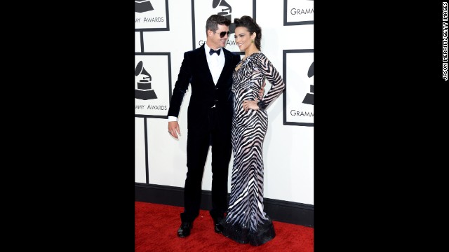 Robin Thicke and his wife, Paula Patton