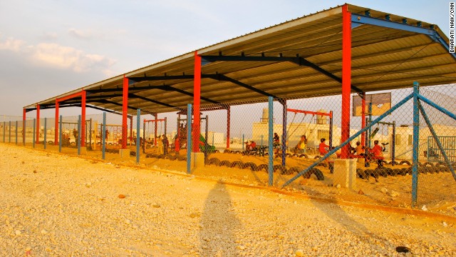 There are several play areas for children in Zaatari, which is run jointly by the U.N. and the Jordanian government. 