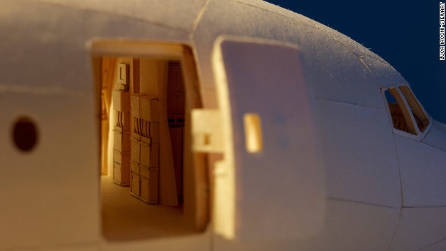 <a href='https://www.flickr.com/photos/lucaiaconistewart/' target='_blank'>Luca Iaconi-Stewart</a> has spent the past five years -- around 10,000 man hours -- making a minutely detailed, 1:60 scale replica of an Air India Boeing 777 out of manila folders.