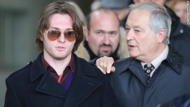 Sollecito, left, and his father Francesco leave after attending the final hearing before the verdict on January 30. After nearly 12 hours of deliberation, the court reinstated the guilty verdict first handed down against Knox and Sollecito in 2009.