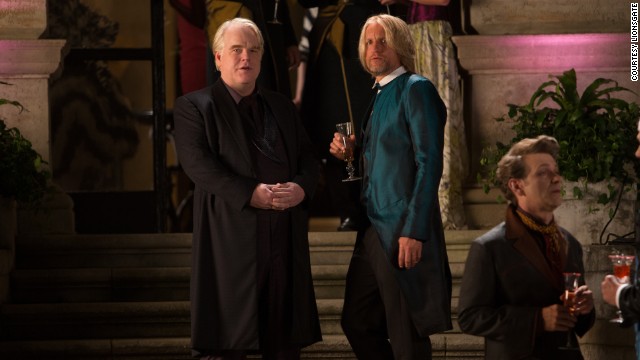 Philip Seymour Hoffman appears with Woody Harrelson in 2013's "The Hunger Games: Catching Fire." Hoffman played the role of Plutarch, the head game maker in the film. He was expected to also appear in the following films of the very successful franchise.