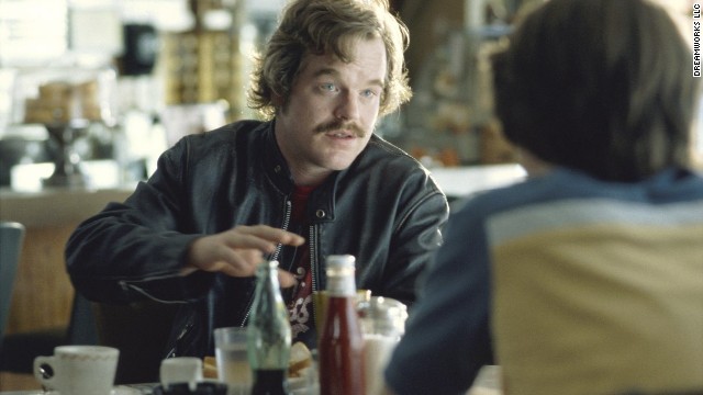 Hoffman plays Lester Bangs in 2000's "Almost Famous." He delivers one of the film's most memorable scenes when he advises Patrick Fugit's character, William Miller, that "the only true currency in this bankrupt world is what we share with someone else when we're uncool."