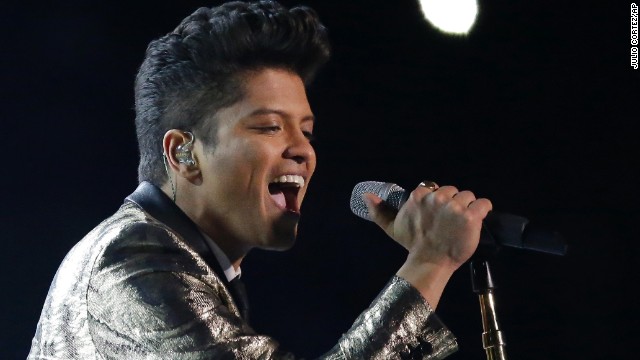 Bruno Mars performs at Super Bowl halftime