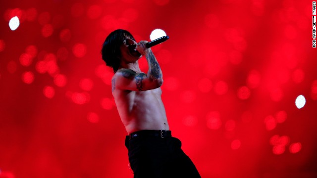 Anthony Kiedis of the Red Hot Chili Peppers performs.