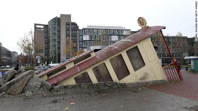 Like a reminder of the things whizzing around beneath your feet, Zbigniew Peter Pininski's design for Bockenheimer Warte in Frankfurt, Germany, suggests a subway car that went off the rails.