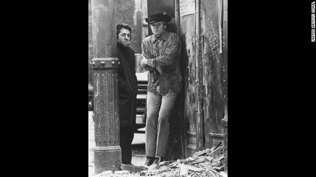 "Midnight Cowboy," starring Dustin Hoffman and Jon Voight, turns some audiences off with its liberal helpings of sex, seediness and its X rating. But that doesn't stop the Oscars from awarding it best picture, best director for John Schlesinger and best adapted screenplay for Waldo Salt at the ceremony held in 1970. 