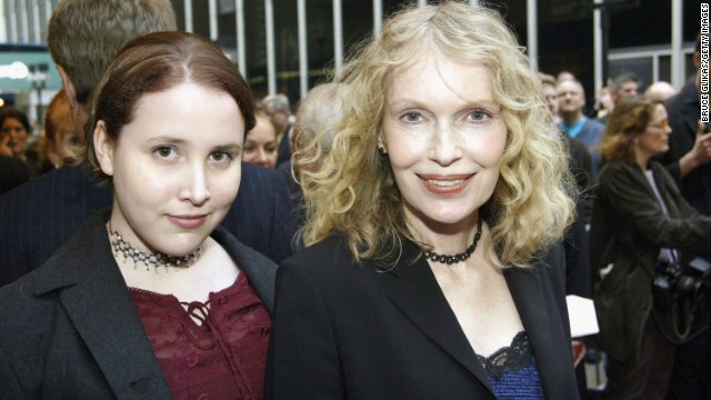 Mia Farrow and then-teen daughter Malone Farrow arrive at the opening night of "Gypsy" on Broadway at The Shubert Theatre in 2003 in New York. Malone previously went by the name "Dylan" and has accused Woody Allen of assaulting her when she was 7 years old, a claim Allen has denied. She is now married and a writer.