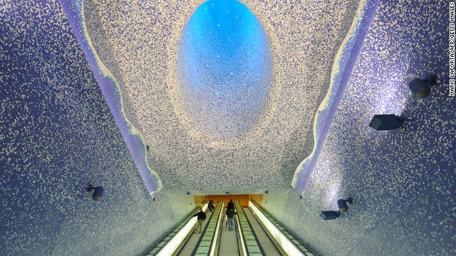 One of Naples' so-called Metro Art Stations, Toledo station was designed around themes of water and light. 