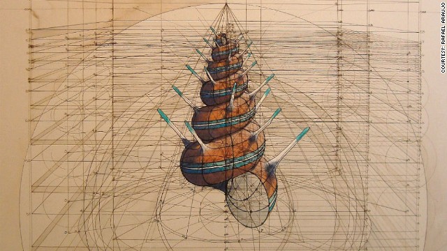 Venezuelan artist uses trigonometry and dot sequences to create drawings that echo those of Leonardo da Vinci. 
