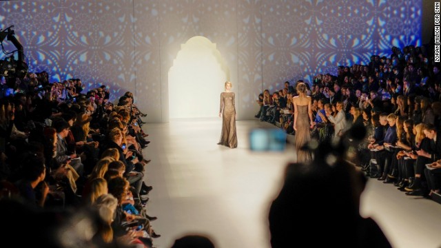 Tadashi Shoji said his inspiration was the "beauty, romance, and mystery of the Alhambra Palace" in Granada, Spain. 