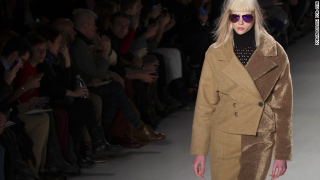 Two-toned jackets and separates were a prominent theme in Custo Barcelona's show.