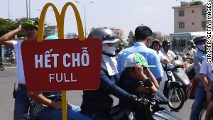 Hundreds came out on February 8 to be among the first to try Vietnam\'s first McDonald\'s restaurant. 