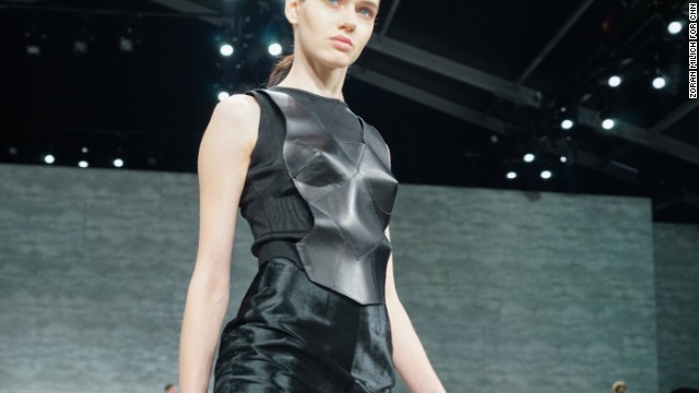 Mirano played with leather in many of his fall pieces.