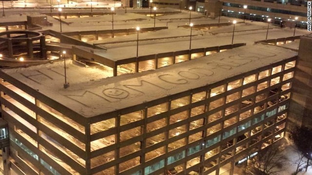 This message at Chicago's Rush University Medical Center has since been covered by parked cars.