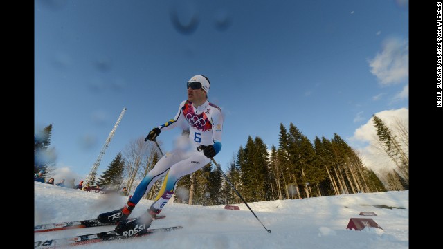 Sweden's Teodor Peterson competes in the men's cross-country sprint on February 11.