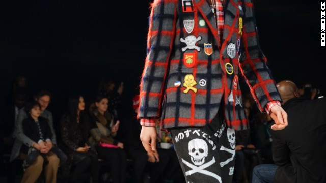 Libertine's collection also included menswear. Many of the jackets were embellished with skull-and-crossbones patches.