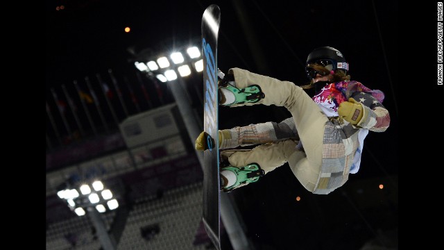 Kaitlyn Farrington of the United States competes in the halfpipe February 12.