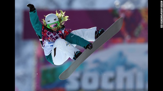Stephanie Magiros of Australia competes in the women's halfpipe.
