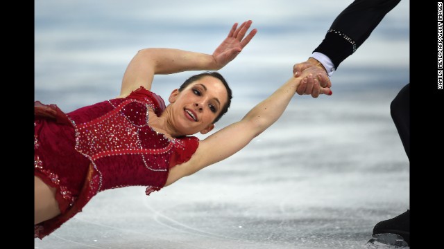 Italy's Nicole Della Monica and Matteo Guarise perform their free program during pairs figure skating on February 12.