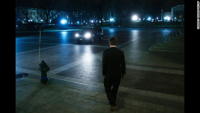 Sen. Rand Paul leaves the Capitol after staging a filibuster over the nomination of John Brennan to head the CIA in March 2013.. 