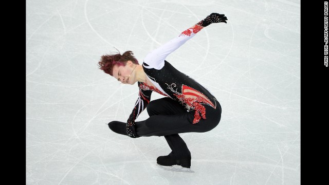 Uzbekistan's Misha Ge performs his free skate during the men's figure skating competition on February 14.