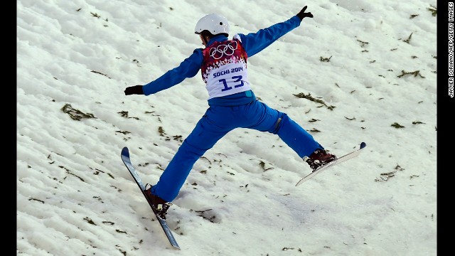 Belarus' Alla Tsuper competes in the women's aerials.