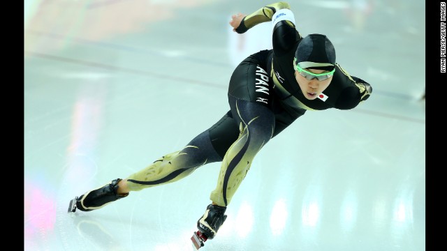 Taro Kondo of Japan competes in the men's 1,500-meter speedskating event on February 15. 
