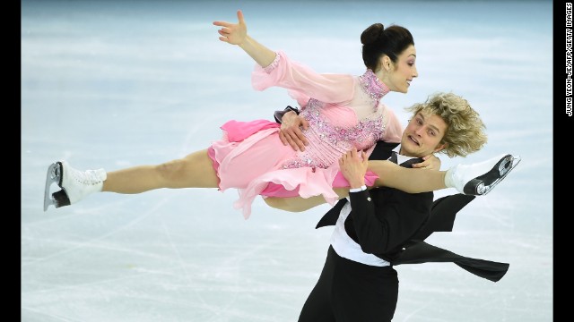 Meryl Davis and Charlie White of the United States skate during the ice dancing event February 16. 