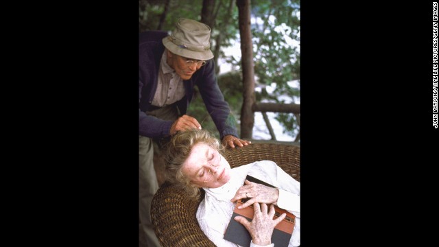 Henry Fonda and Katharine Hepburn appear in a scene from "On Golden Pond," which won Hepburn her fourth Oscar for best actress.