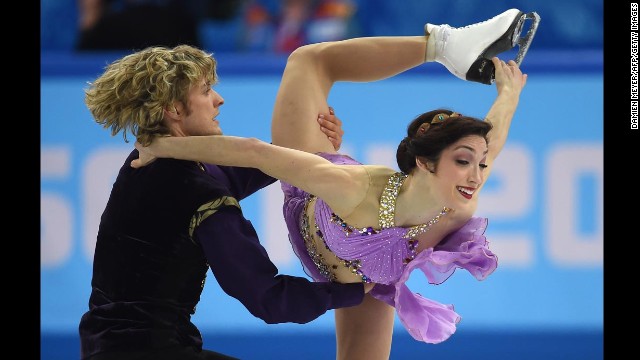 American ice dancers Charlie White and Meryl Davis compete on February 17.