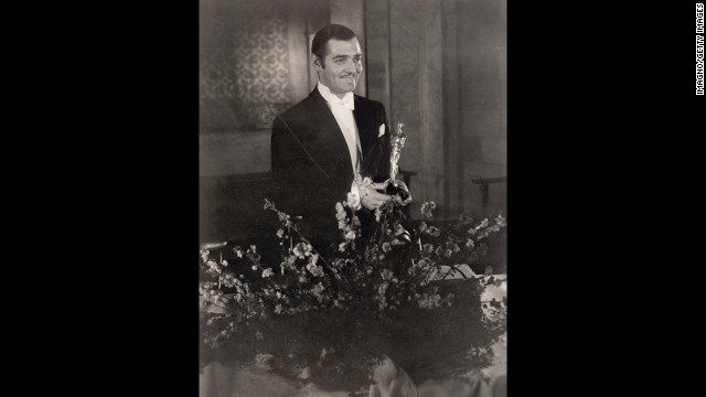 Clark Gable's status as a Hollywood icon was cemented when the box-office star won the best actor Oscar for Frank Capra's "It Happened One Night" (1934). The screwball comedy was a massive hit with academy voters at the February 1935 ceremony, sweeping the five big categories -- best picture, best director (Capra), best adapted screenplay and best actress (Claudette Colbert). 