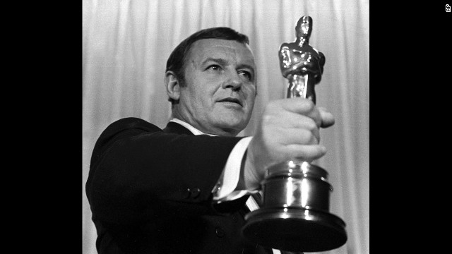 Sidney Poitier may have been the star of the detective drama "In the Heat of the Night," but he was snubbed in the Oscars race. It wasn't that academy voters didn't love the movie though: "In the Heat of the Night" won best picture as well as best actor for Poitier's co-star, Rod Steiger, here holding his Oscar at the 1968 ceremony.