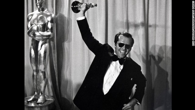 After losing out four times as an Oscar nominee, Jack Nicholson triumphantly claimed his prize for "One Flew Over the Cuckoo's Nest." 