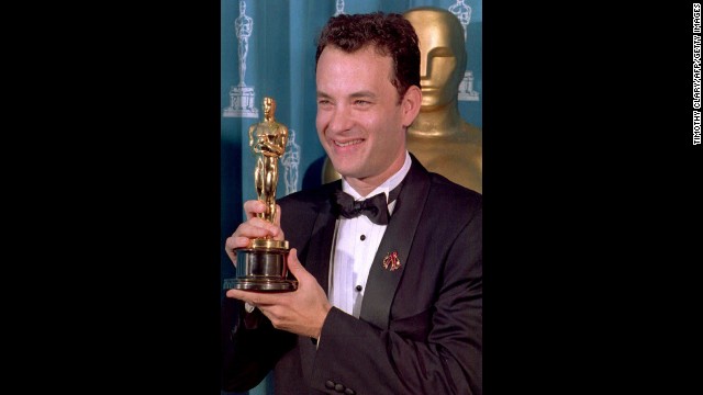 Little did anyone know that when Tom Hanks won the best actor Oscar for the legal drama "Philadelphia" he'd be back at the Oscars very soon, and in a very different role. 