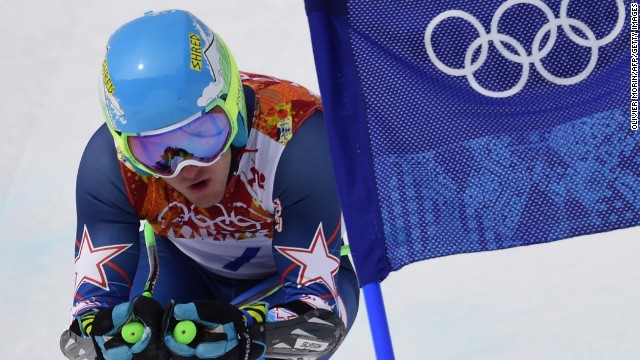 U.S. skier Ted Ligety competes in the men's giant slalom on February 19.