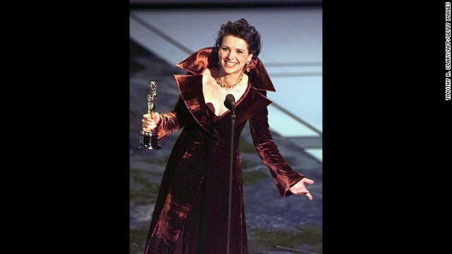 Even Juliette Binoche is shocked to win an Oscar for best supporting actress in 1997 for her performance in "The English Patient." It was Lauren Bacall's first ever nomination for "'The Mirror Has Two Faces," and she was favored to win. 