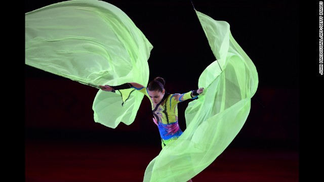 Russia's Adelina Sotnikova performs February 22 at the figure skating exhibition gala.
