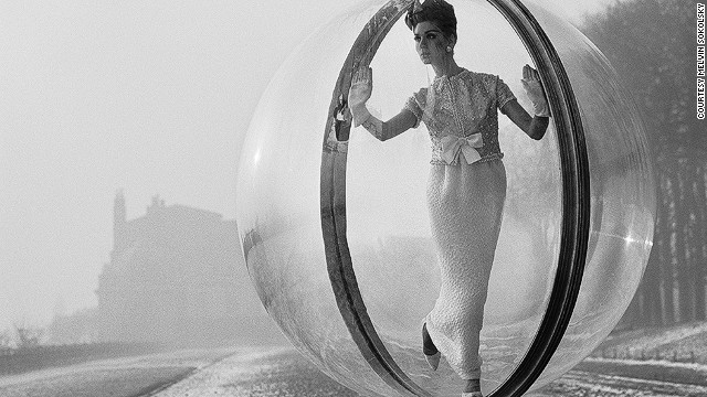 Photographer Melvin Sokolsky captured the now legendary "Bubble" series in 1963 in Paris, for Harper's Bazaar. The only photo retouching involved was to remove traces of an 1/8th inch cable which held the sphere.