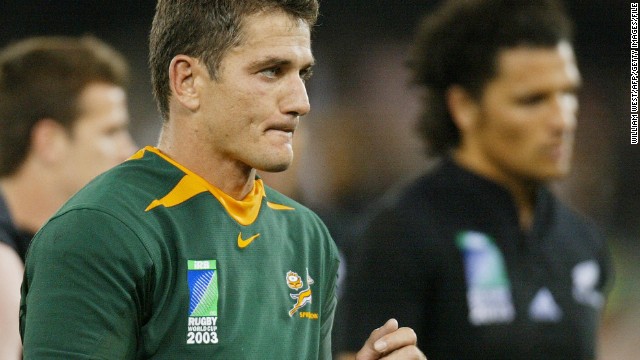 Van der Westhuizen played his final Test match for South Africa against New Zealand, in a quarterfinal defeat at the 2003 World Cup. At the time of his retirement, Van der Westhuizen was the most-capped player in Springboks history.