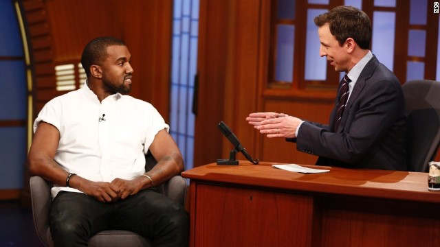 Kanye West shows his charming side on 'Late Night'