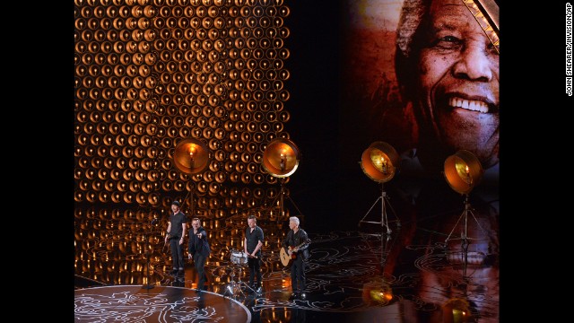 U2 performs its Oscar-nominated song "Ordinary Love" from the movie "Mandela: Long Walk To Freedom."